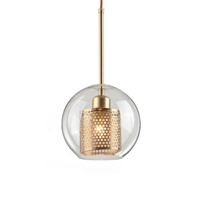 1 lichte bol lichtkit retro industrieel glas hangend licht met hangend snoer voor restaurant