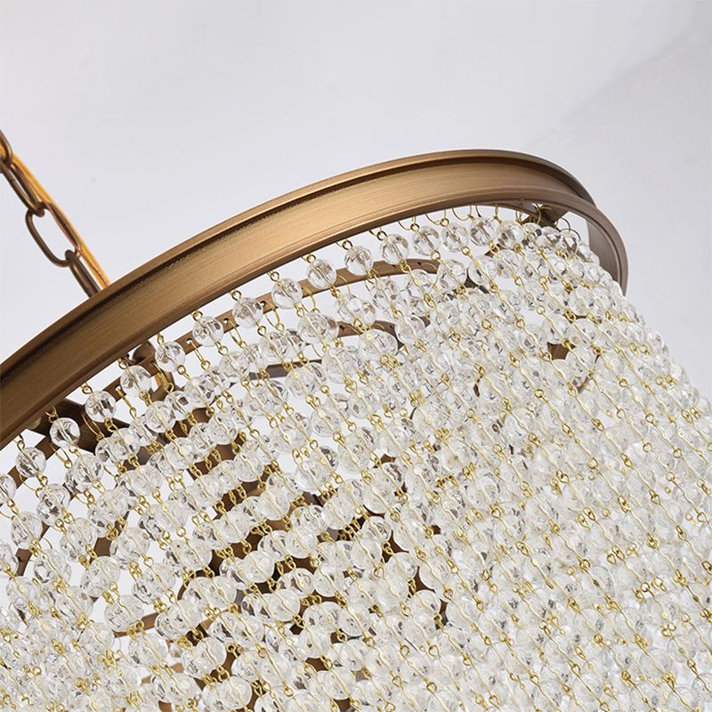 Lampada a sospensione 4 rotonda a cascata a cascata moderna moderna soggiorno di cristallo lussuoso piccola lampada sospesa