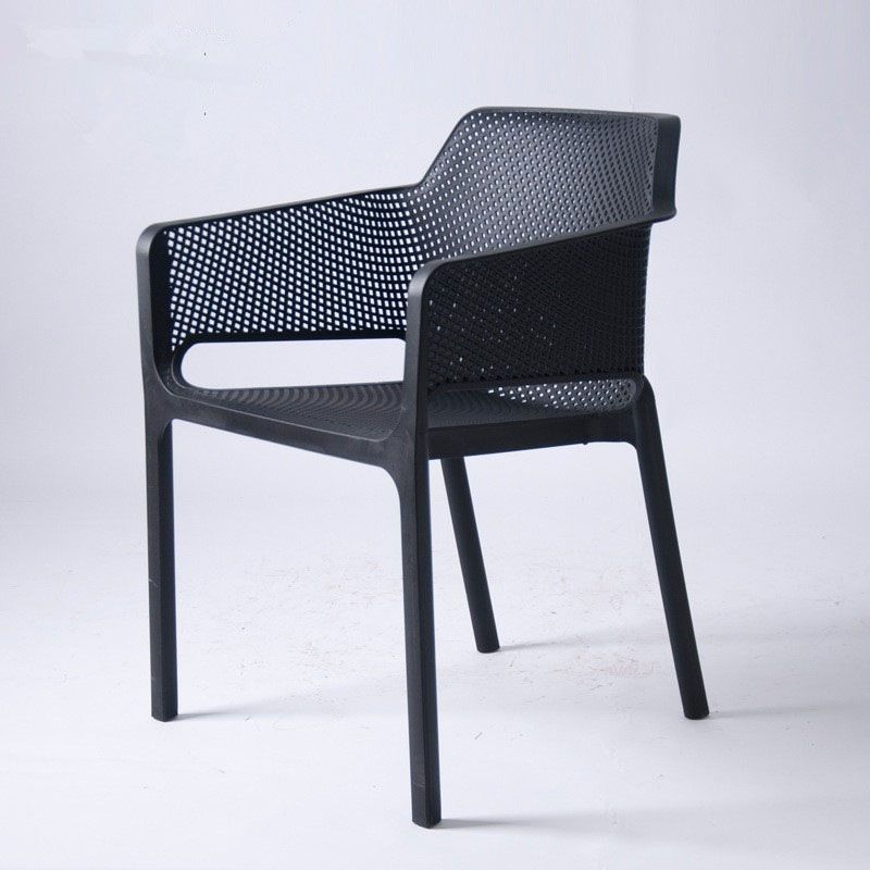 Contemporary Kitchen Dining Arm Chair Plastic Dining Armchair