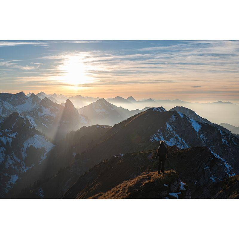 Sky Mountain Contemporary Mural Horizontal Photography Living Room Wall Mural