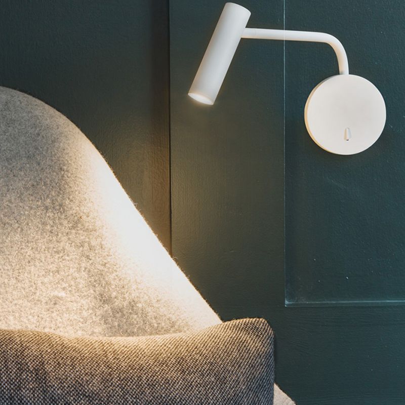 Moderne Stilzylinderwandmontagelampe Metall 1 Leicht Wandmontage Lesellichter