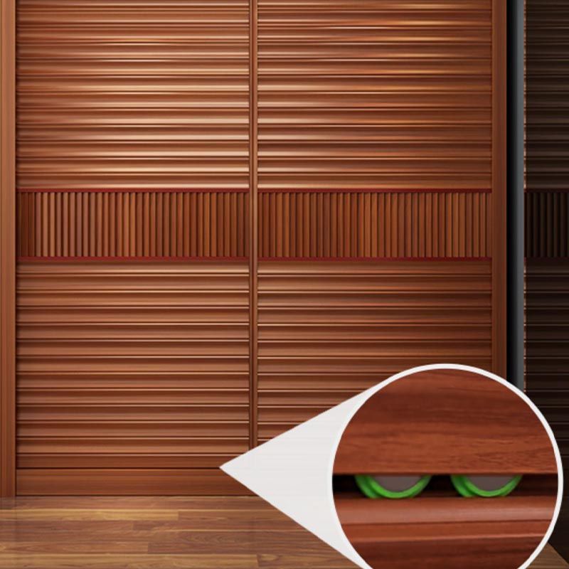 Brown Contemporary Wardrobe Armoire Engineered Wood Wardrobe Closet