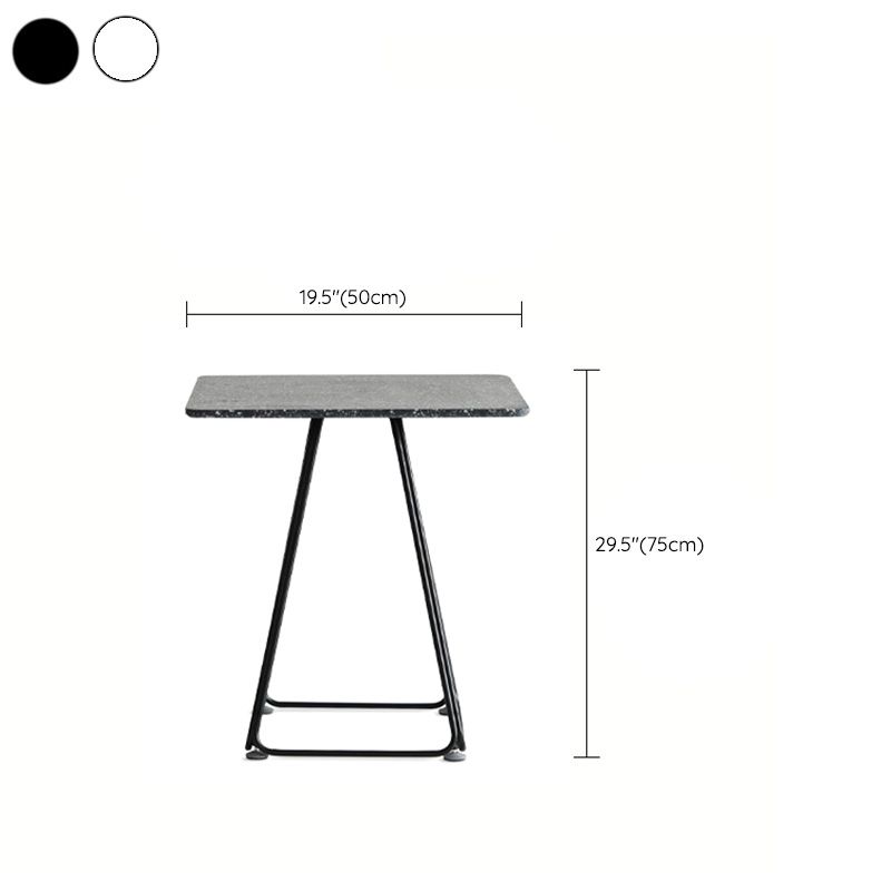 Modern Stone Geometric Dining Table Metal Base for Dining Room
