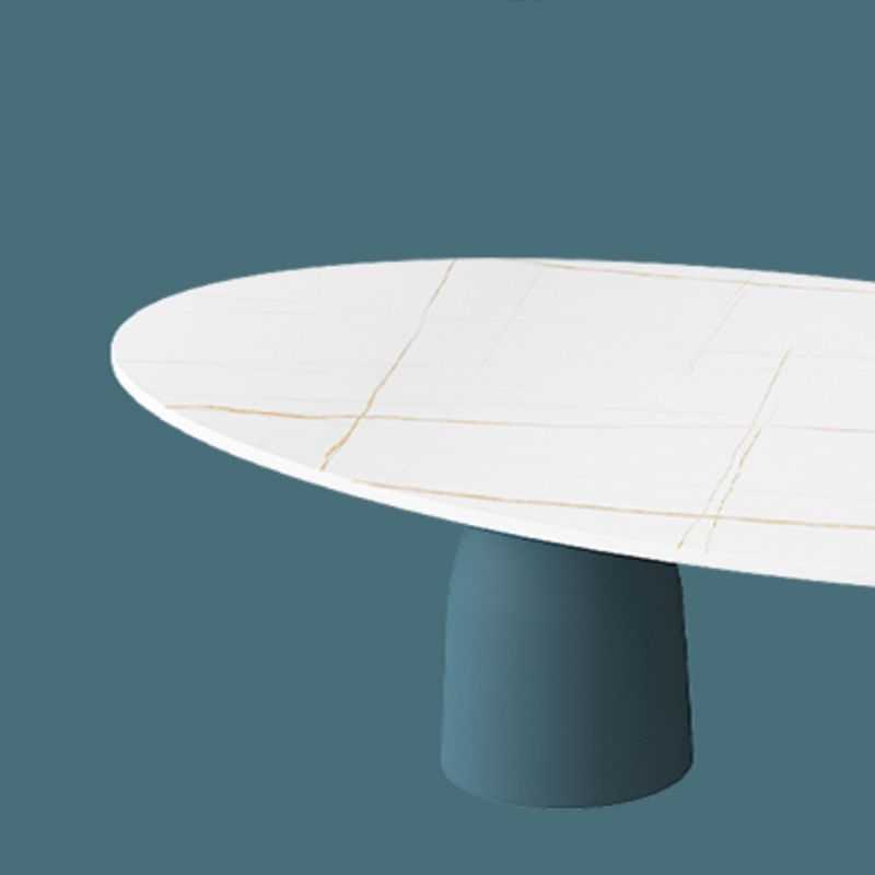 Glam 15.7"Tall Iron 2 Legs Oval Slate Table Top Coffee Table