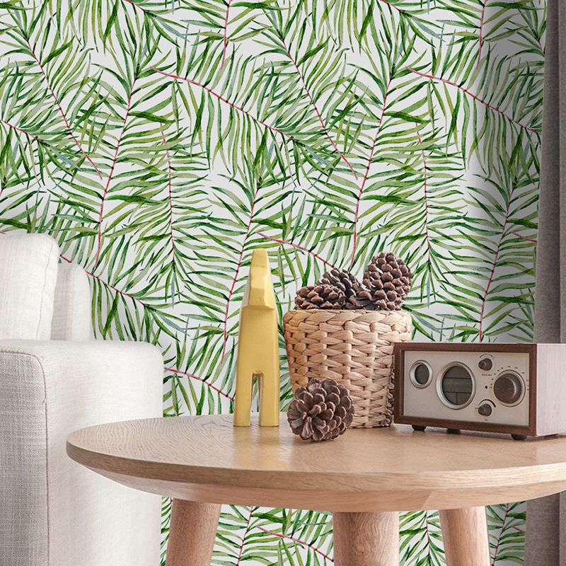 Green Willow Branches Wallpaper Panel Pick Up Sticks Wall Covering for Accent Wall