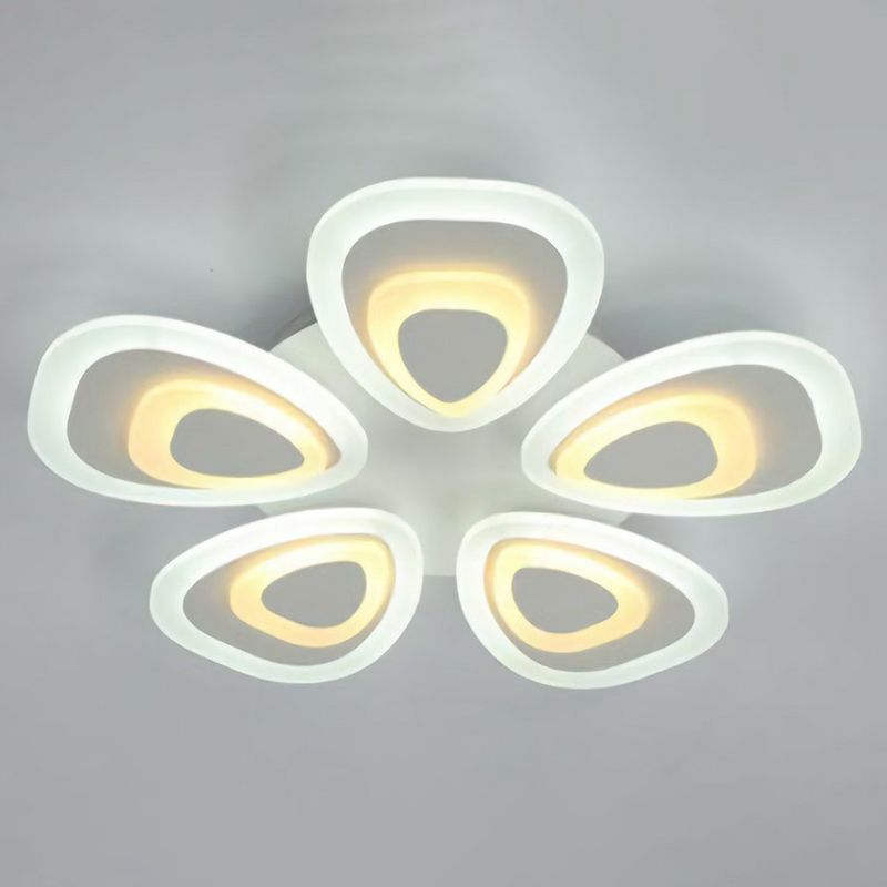 White Peacock LED Semi Flush Light Simplicity Acrylic Ceiling Flush Mount for Living Room