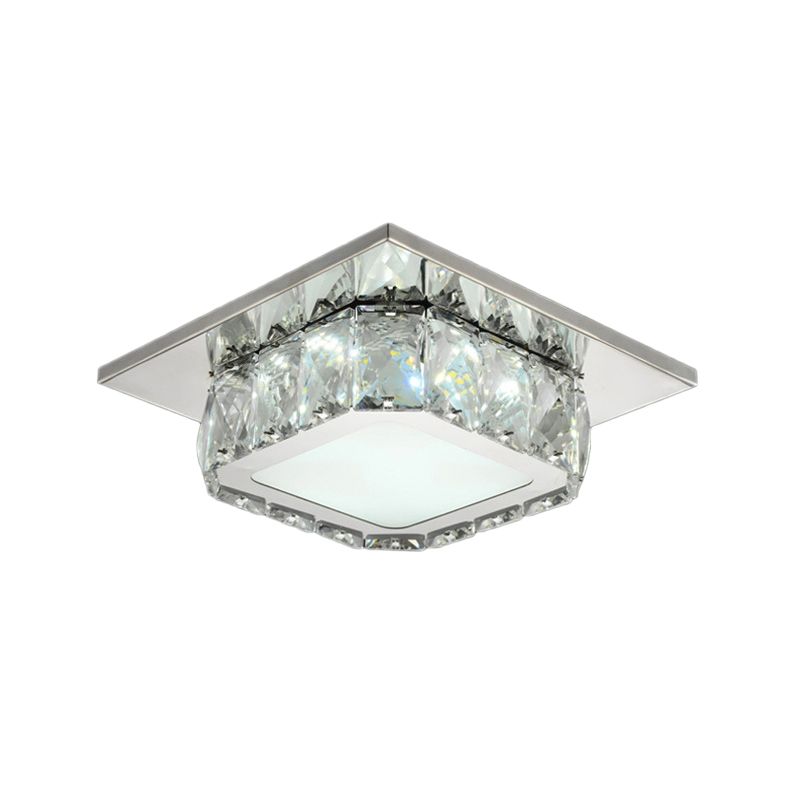 Clair / ambre cristal carré encastré lumière moderne LED couloir encastré luminaire neutre / tons chauds / blanc / 3 couleurs