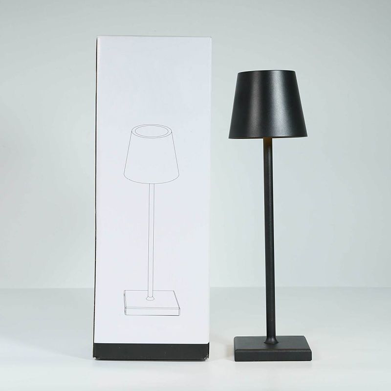 Lampe de table en métal avec commande tactile, lumière de table de cylindre pour le bureau