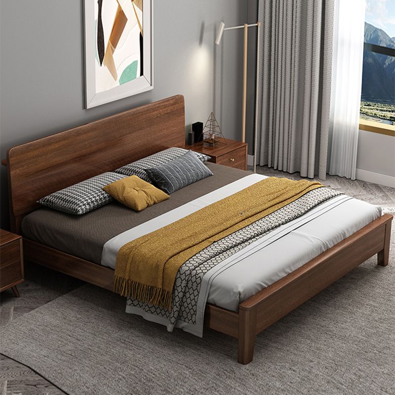 Scandinavian Wood Standard Bed Pine Wood Bed Frame for Bedroom