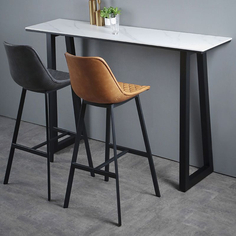 Living Room Leather Counter Chair Bucket Industrial Footrest Counter Bar Stool