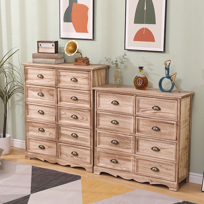 Traditional Style Storage Chest Bedroom Vertical Wooden Storage Chest Dresser with Drawers