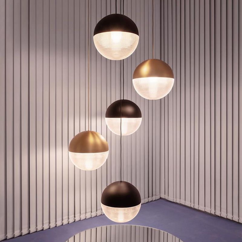 1 Light Sphere Hanging Ceiling Light Modern Style Glass Hanging Lamp Kit