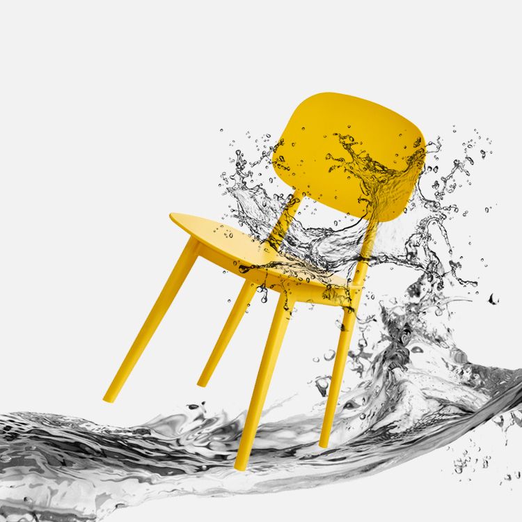 Contemporary Style Plastic Dining Chairs Multicolor Open Back Side Chair