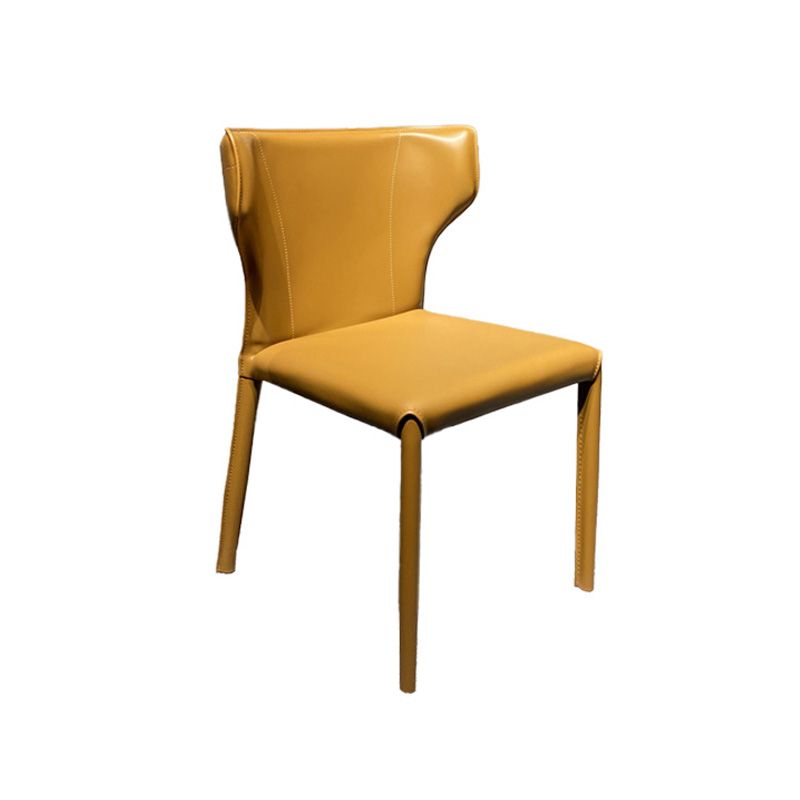 Silla moderna de metal para interiores y exteriores, silla lateral de comedor sin brazos con respaldo
