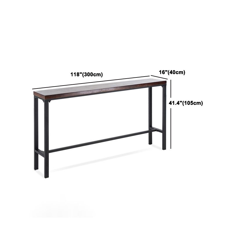 Industrial Rectangle Bar Table Set 1/5 Pieces Solid Wood Counter Table for Indoor