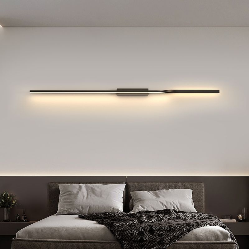 Contemporary Metal Wall Light Straight LED Wall Sconce for Living Room