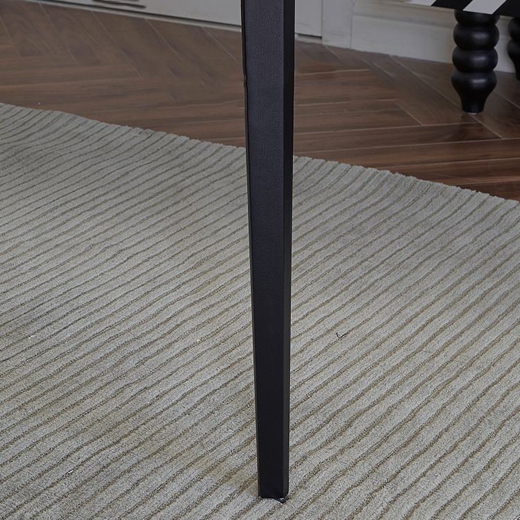 Black Dining Table Set with Solid Back Chairs 1/4/5 Pieces Metal Dinette Set