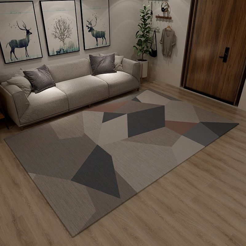 Bezaubernder geometrischer Teppich im Tangram-Design, mehrfarbiger, kräftiger Teppich, synthetischer, pflegeleichter Teppich für die Inneneinrichtung