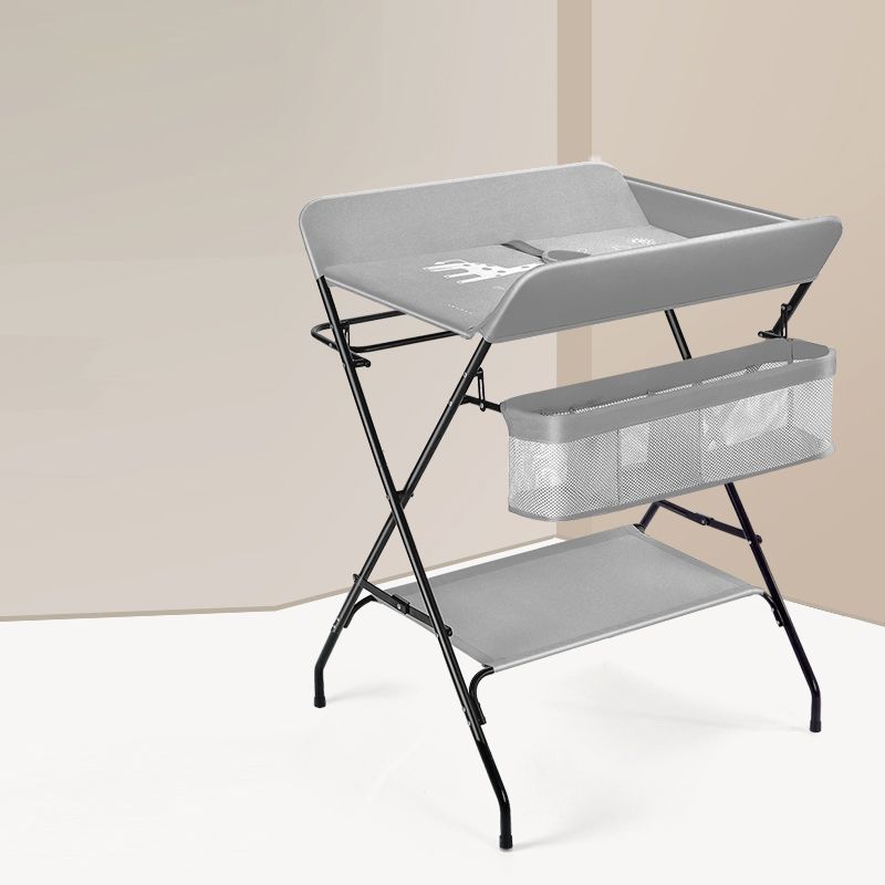 Metal Frame Baby Changing Table Folding with Shelf ,31.5"L×24.8"W
