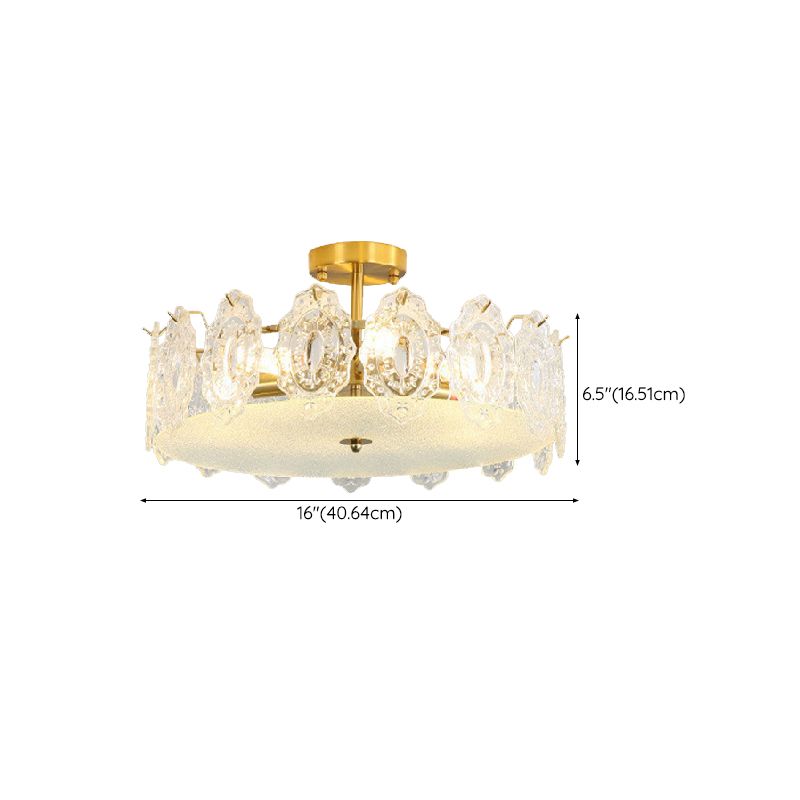 Modern Ceiling Light Household Glass Flush Mount Light Fixture for Bedroom