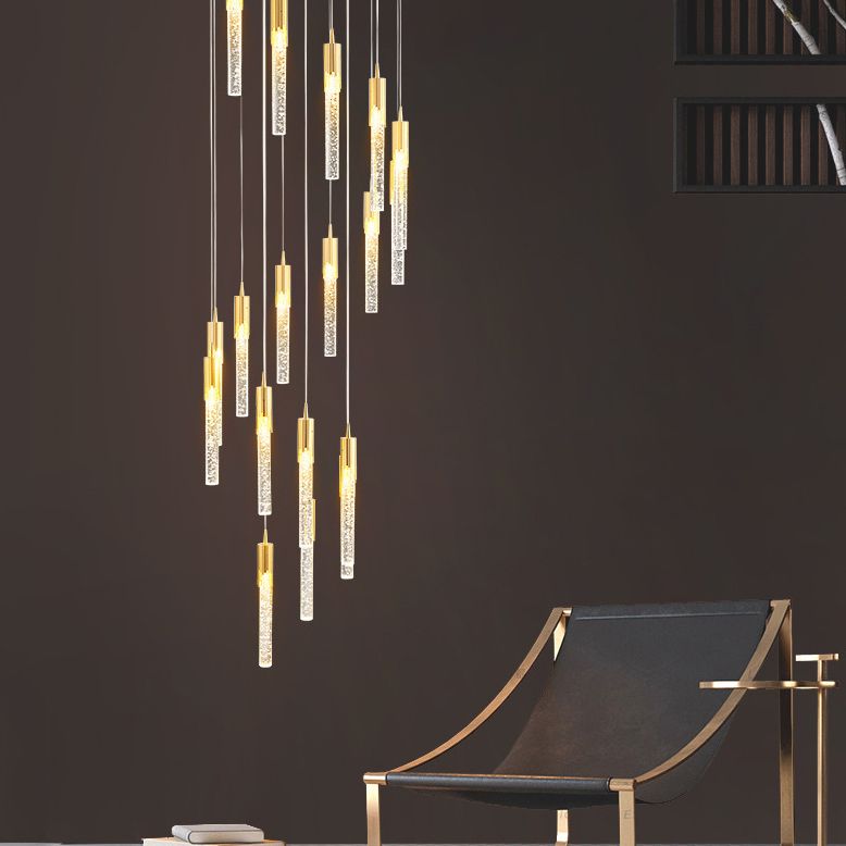 Column Hanging Light Fixtures Post-Modern Aluminum Ceiling Pendant for Living Room