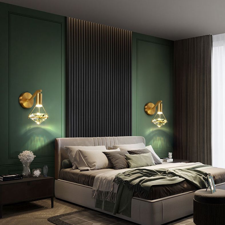 Diamond Sconce Wall Light  Modern Luxury Style Crystal 1 Light Sconces