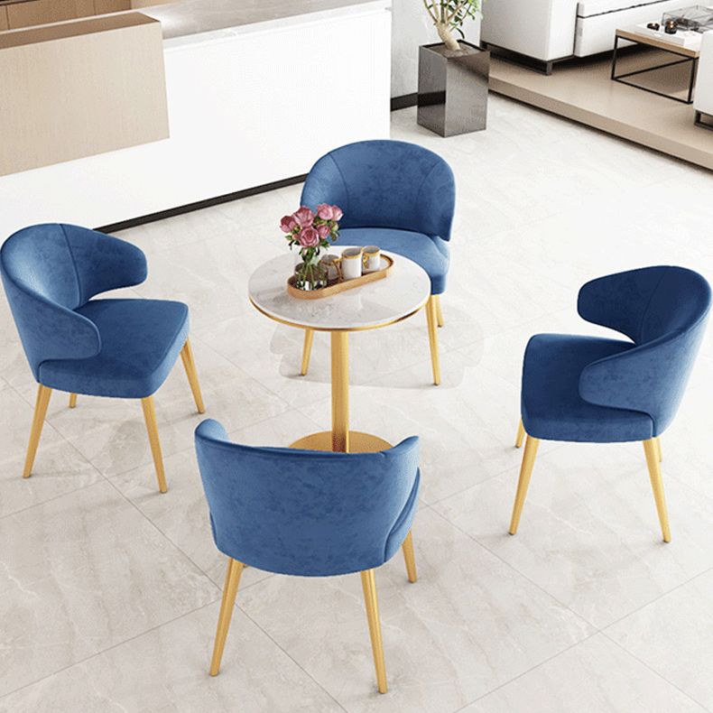 1/2/5 Pcs Metal Glam Style Dining Room Set with Round Table Dinette Set