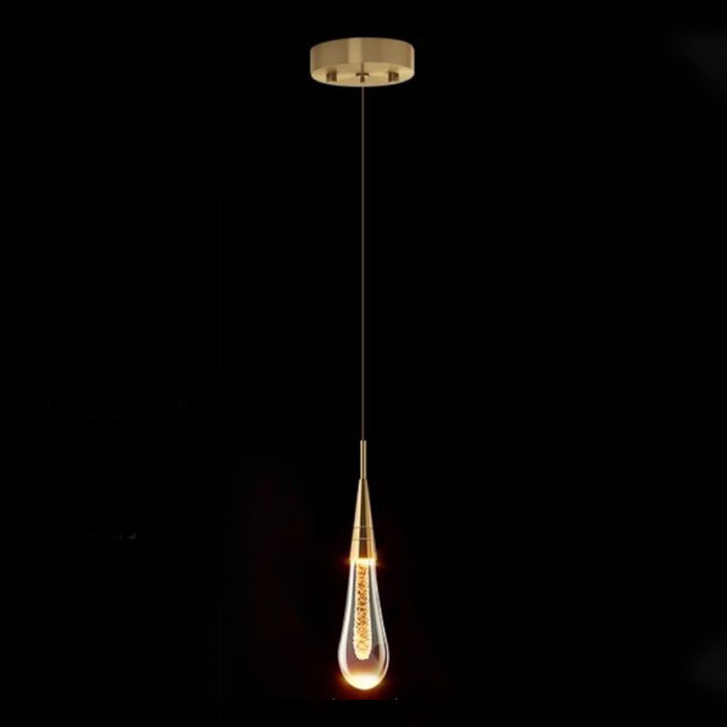 Aluminiumgold LED Hängende Lampe im modernen Luxusstil Kristallgeometrischen Anhänger Licht für Schlafzimmer