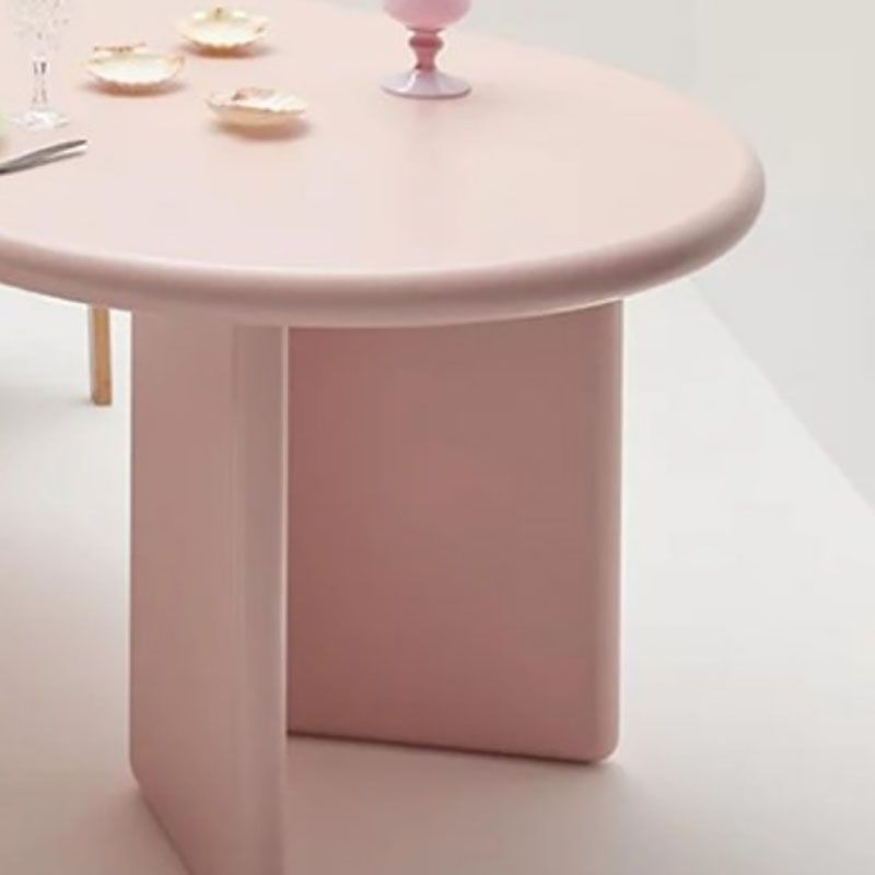 Macron Pine Wood Table for Restaurant Oval Table with 4 Wood Pedestal