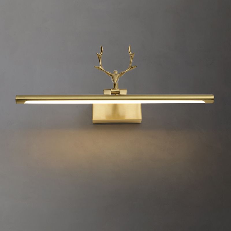 Lampada a parete cilindrica a parete di metà secolo lampada a parete di rame 1 con corna con corna