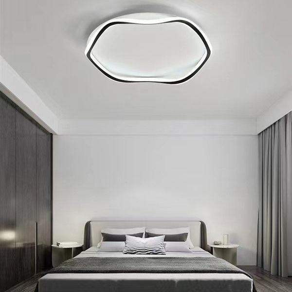 Contemporary Flush Light Fixtures Circular Metal 1 Light Flush Mount Lamps for Bedroom