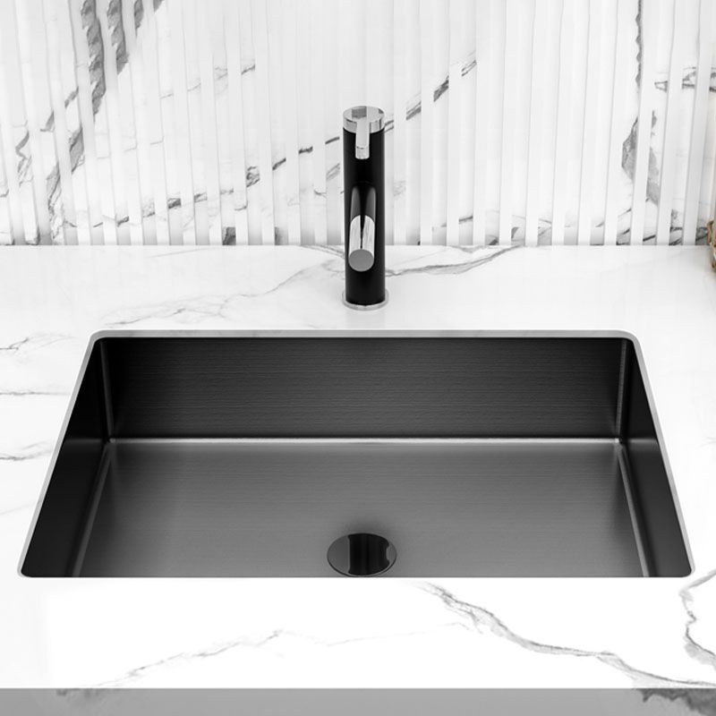 Contemporary Bathroom Sink Metal Rectangular Undermount Bathroom Sink with Pop-Up Drain