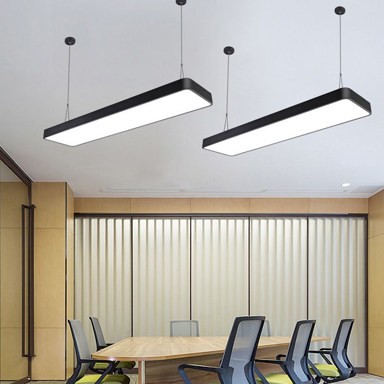 Modern Rectangle Pendant Lighting Fixture Metal Hanging Lamps