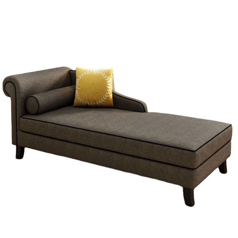 Traditional Linen Accent Chair One Armed Chaise Lounge Couch
