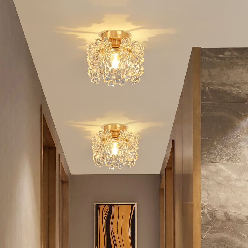 Nordic Style Ceiling Light Geometry Shape Ceiling Lamp with Glass Shade for Living Room