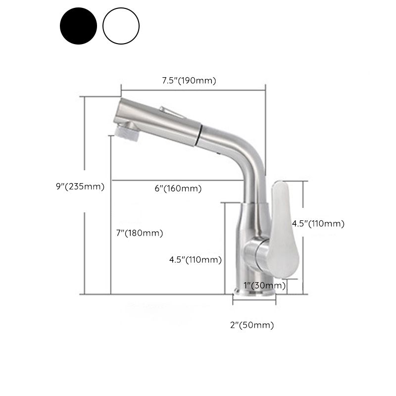 Modern 1-Handle Bathroom Sink Faucet Circular Vessel Sink Faucet Stainless Steel