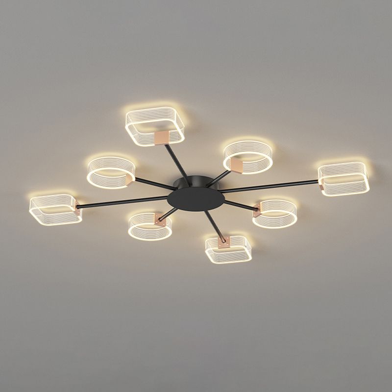 Nordic Style Metal Ceiling Light Geometry Shape Ceiling Lamp for Bedroom