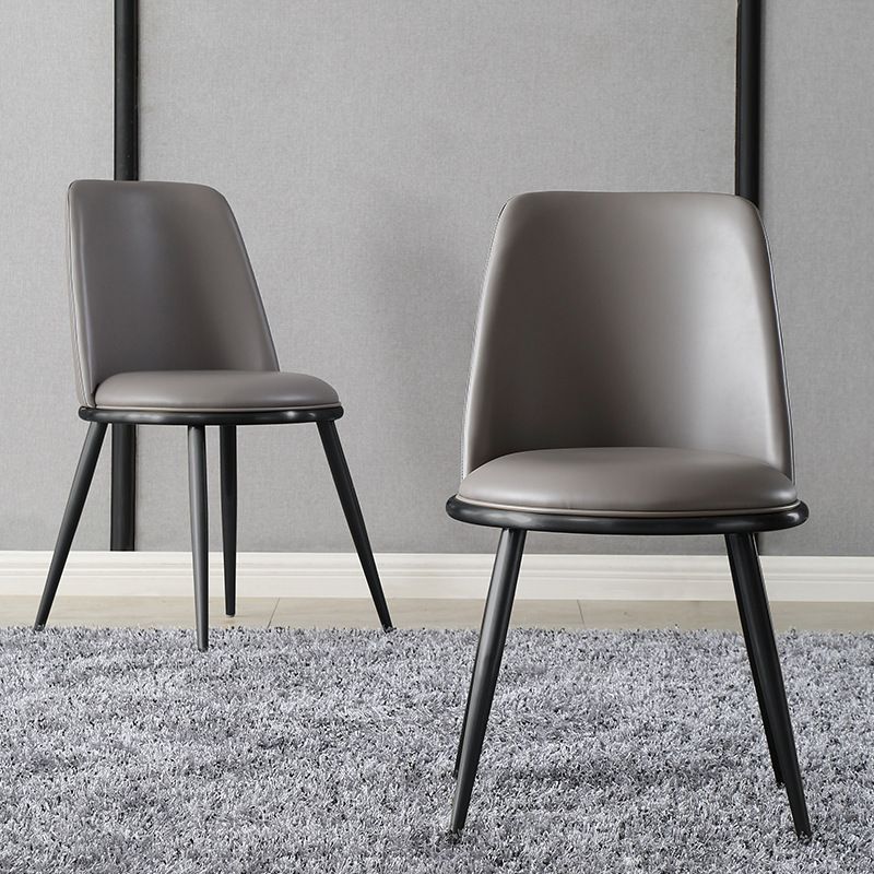 Industrial Parsons Chair Solid Back Kitchen Dining Side Chair