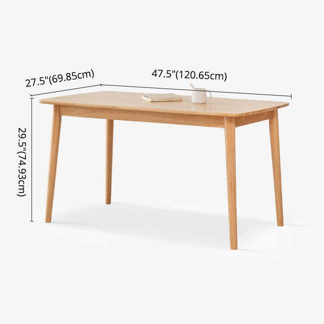 Contemporary Solid Wood Top Dining Set with 4 Legs Fixed Table Dinette Set for Restaurant