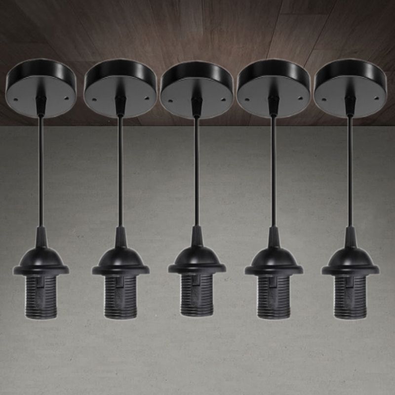Single Bulb Industrial Style Hanging Light Open Bulb Retro Black Mini Pendant Lamp for Restaurant