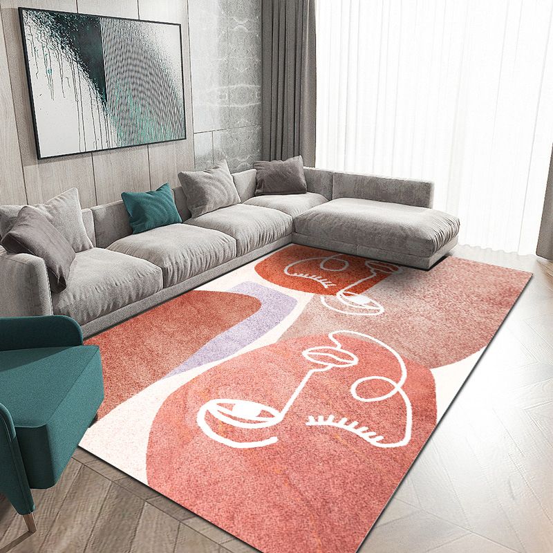 Multicolor Modern Area Carpet Polyester Irregular Color Block Print Indoor Rug Easy Care Carpet for Living Room
