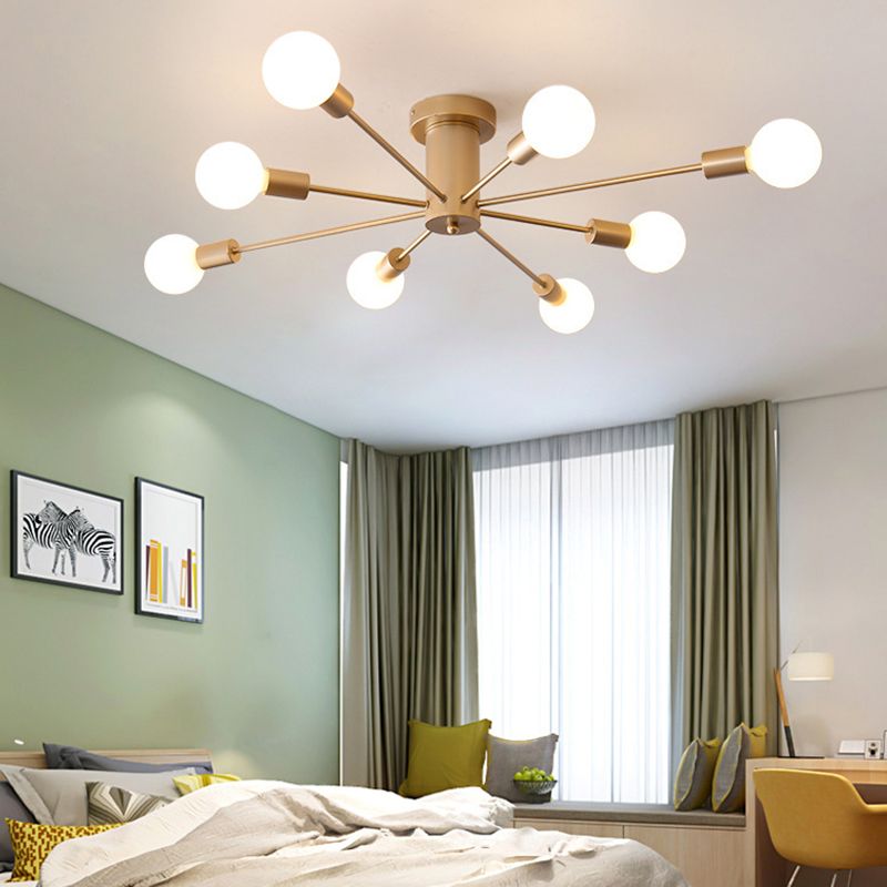 Sputnik Flush Mount Ceiling Light Simplicity Glass Semi Flush Ceiling Light