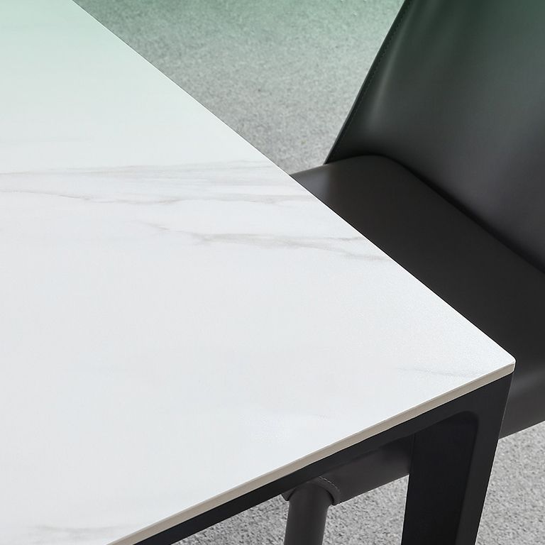 Square Shape Sintered Stone Dining Table Industrial 4 Legs Table for Dining Room