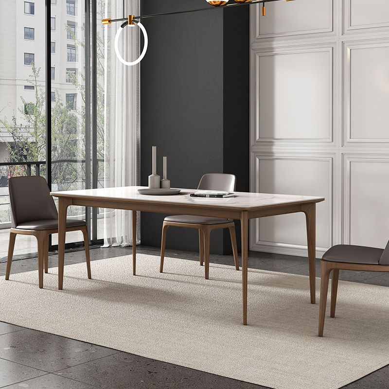 Rectangular Dining Table Set 1/4/5/7 Pieces Dinette Set with Brown Wood Frame