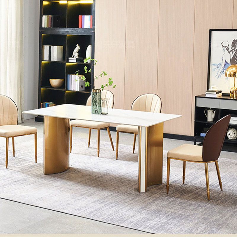 Contemporary Faux Leather Dining Chair Parsons Side Chair in White