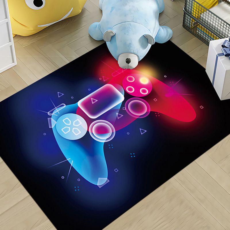 Game Controller Pattern Carpet Polyester Area Rug Stain Resistant Rug for Home Decoration