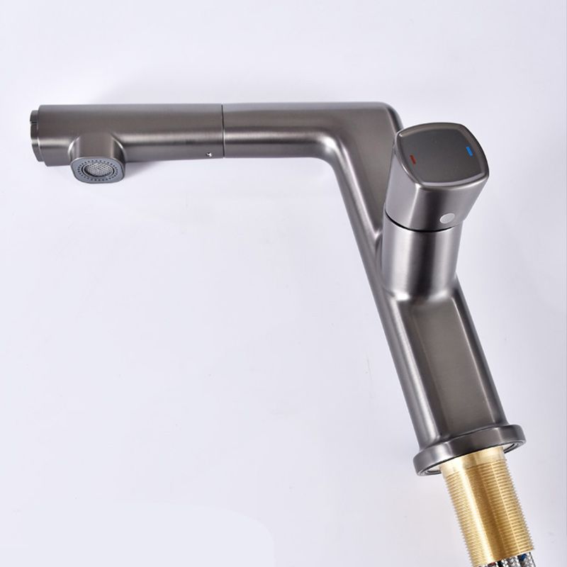 Modern Single Handle Sink Faucet Brass Square Bathroom Faucet