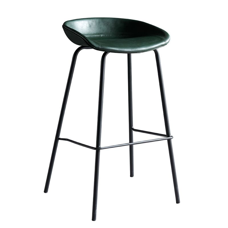Contemporary PU Leather Bar-stool Bucket Seat Counter Bar Stool with Metal Legs