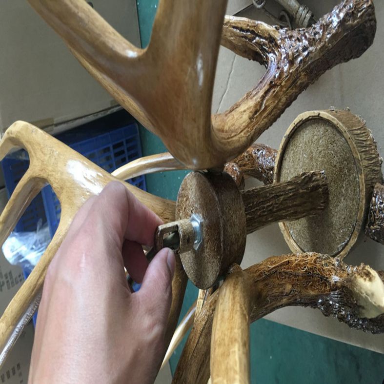Adjustable Hanging Chain Chandelier Light Traditional Antler Resin Ceiling Pendant for Restaurant