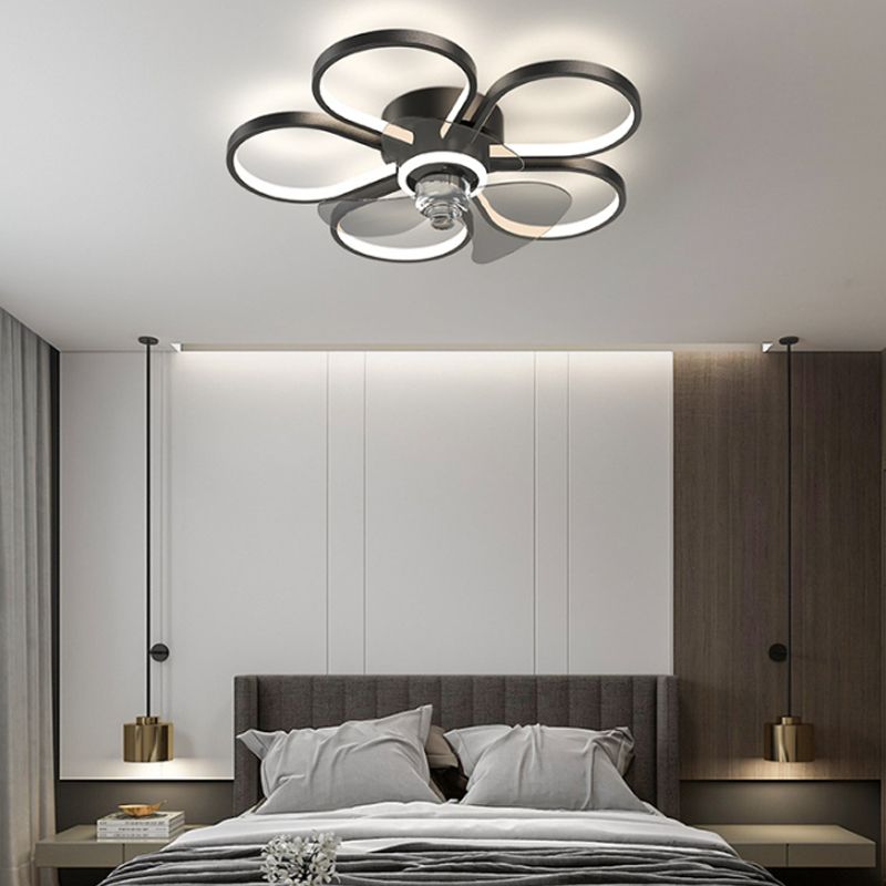 Metal Geometric Shape Ceiling Fans Modern Multi-Lights Ceiling Fan Lamp Fixture